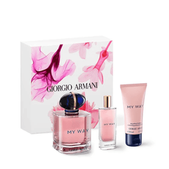 Giorgio Armani My Way - Set de regalo para mujer (EDP 90 ml, mini EDP 15 ml y loción corporal 50 ml)