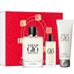 Giorgio Armani Acqua Di Gio 125ml EDP + 75ml Gel de Ducha + 15ml Mini para Hombre Set de regalo