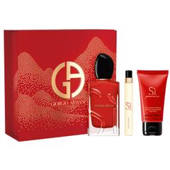 Giorgio Armani Armani Si Passione 100ml EDP + 50ml Body Lotion + 10ml EDP Mini für Damen Geschenkset