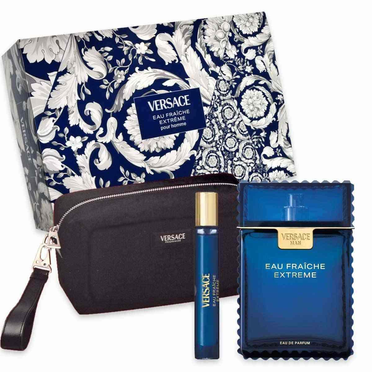 Set de regalo para hombre Versace Eau Fraiche Extreme 100ml EDP + Mini 10ml + Neceser