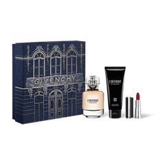 Givenchy L'Interdit 50ml EDP + 75ml Körpermilch + Lippenstift für Damen GESCHENKSET