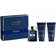 Coffret Cadeau Rochas L'Homme EDT 100 ml + Gel Douche 100 ml + Baume Après-Rasage 100 ml pour Homme