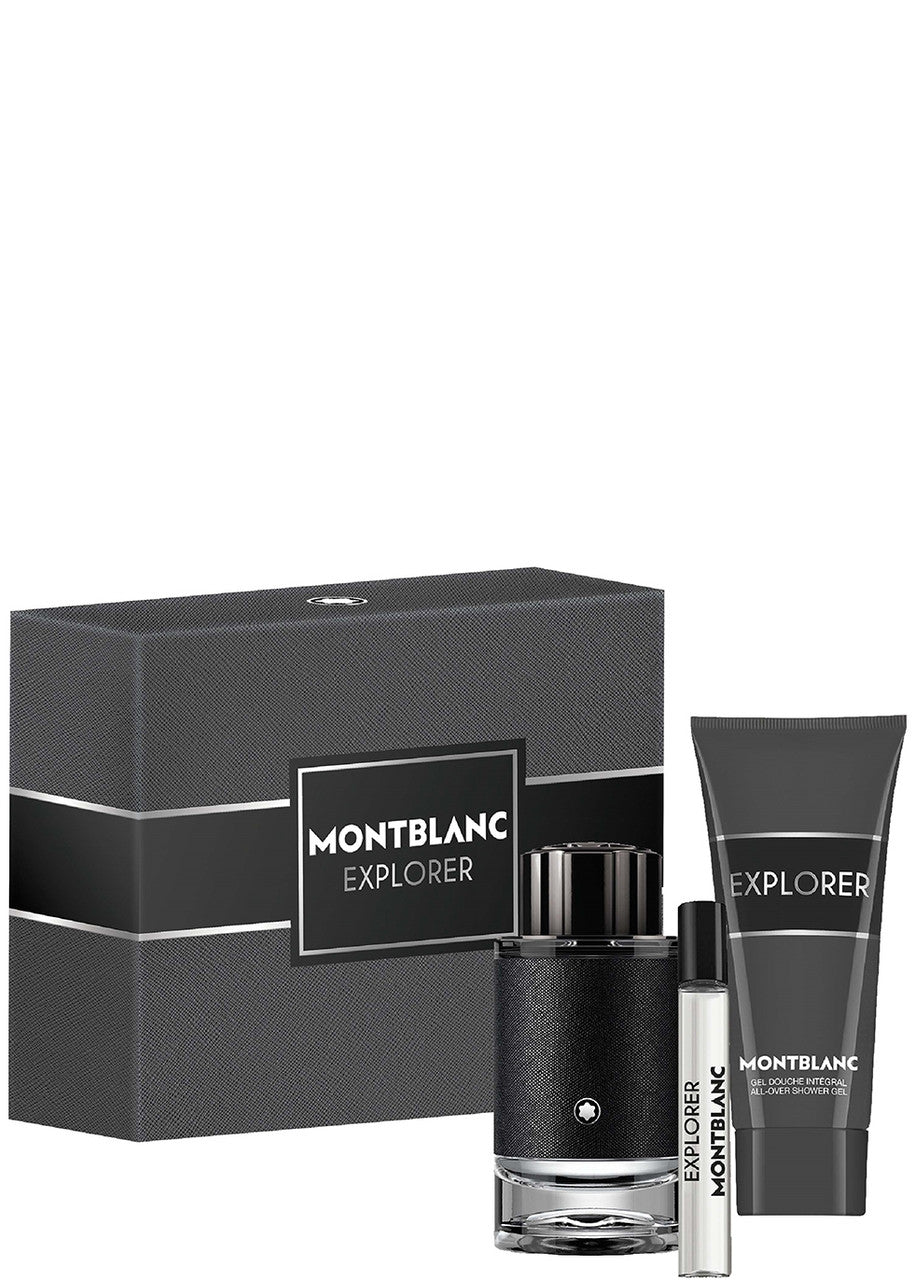 Mont Blanc Explorer 100ml EDP + 100ml Duschgel + 7,5ml EDP Mini für Herren Geschenkset