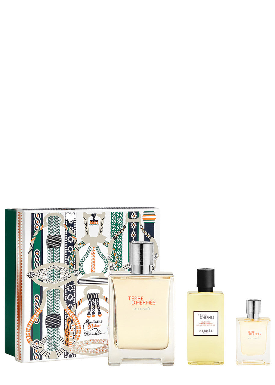 Hermes Terre d'Hermes Eau Givree 100ml EDP + 80ml Duschgel + 12,5ml EDP Mini für Herren GESCHENKSET