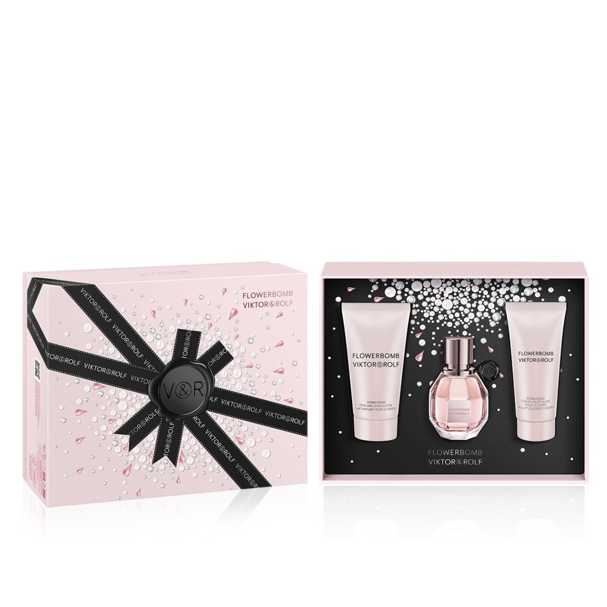 Viktor &amp; Rolf Flowerbomb - Set de regalo para mujer (30 ml EDP + 50 ml Gel de ducha + 40 ml Crema corporal)