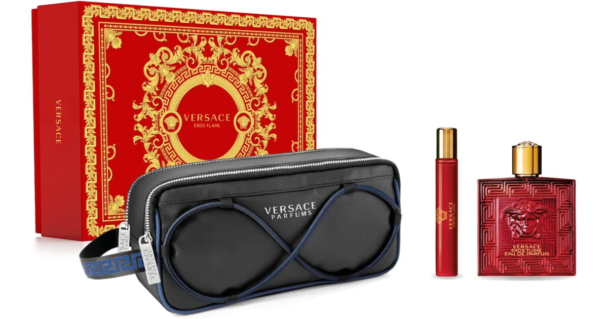 Versace Eros Flame 100ml EDP + 10ml Mini + Tasche für Herren Geschenkset