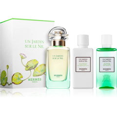 HERMÈS Un Jardin Sur Le Nil 50ml EDT + 40ml Lozione Corpo + 40ml Gel Doccia Set Regalo Unisex