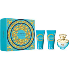 Coffret Cadeau Versace Pour Femme Dylan Turquoise Eau de Toilette 50 ml pour Femme – 3 pièces