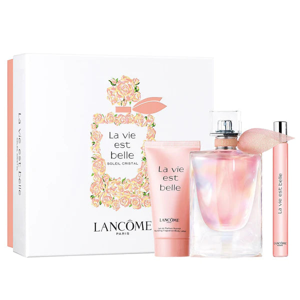 Lancôme La Vie Est Belle Soleil Cristal Coffret Cadeau 50ml EDP + Lait Corps 50ml + Miniature 10ml