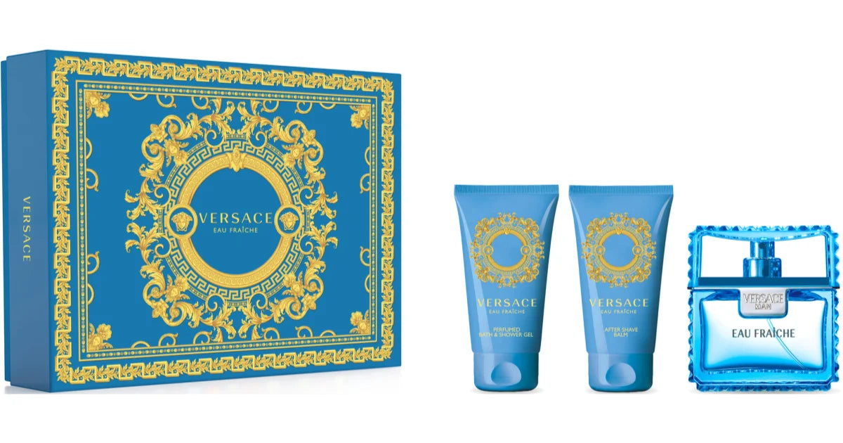 Versace Man Eau Fraiche 50ml EDT Set Regalo + 50ml Dopobarba + 50ml Gel Doccia