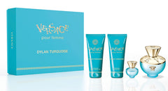 Versace Dylan Turquoise 100ml EDT Spray + Lozione Corpo 100ml + Gel Doccia 100ml + Mini per Donna Set Regalo