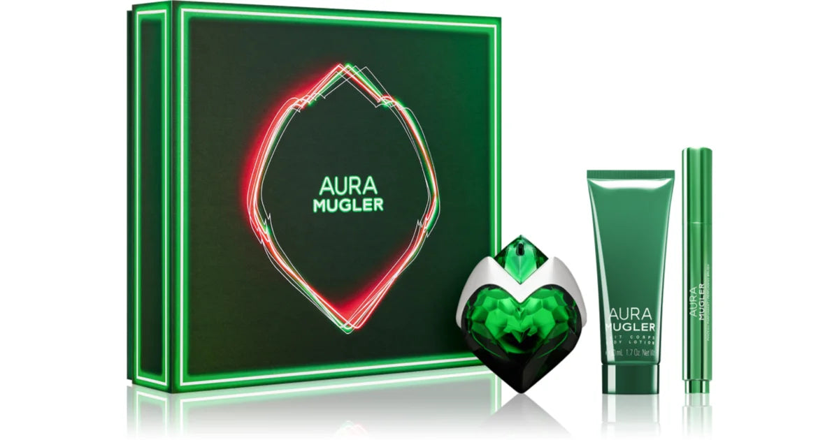Mugler Aura 30ml EDP Ricaricabile per Donna Set Regalo + Lozione Corpo 50ml + Penna Profumo