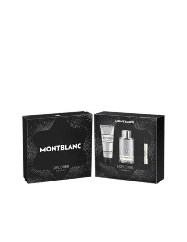 Coffret Mont Blanc Explorer Platinum 100ml EDP + Gel Douche 100ml + Miniature