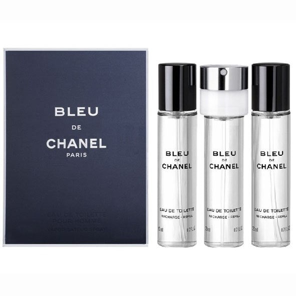 Chanel Bleu de Chanel für Herren 3 Reise-Spray Nachfüllungen 3 x 20ml