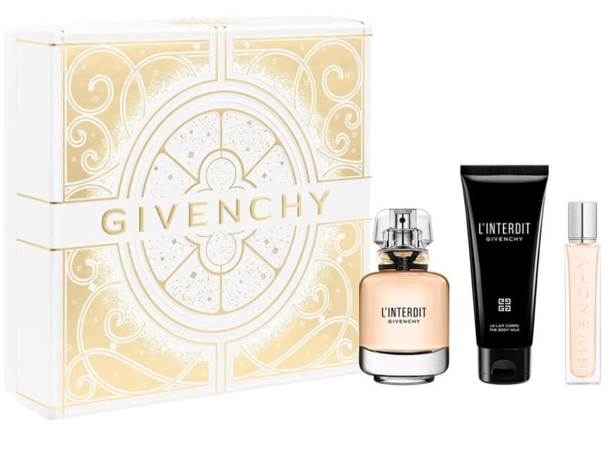 Givenchy L'interdit 50ml EDP + 75ml Bodylotion + 12,5ml Mini für Damen Geschenkset