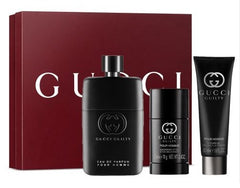 Gucci Guilty Pour Homme 90ml EDP + 50ml Duschgel + 75ml Deo Stick für Herren Geschenkset