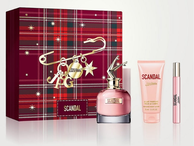 Jean Paul Gaultier Scandal Coffret Cadeau Femme 80ml EDP + Lait Corporel 75ml + Mini 10ml Actif