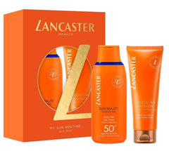 Lancaster Sun Beauty Lait Corps SPF50 175 ml + Lait Réparateur Prolongateur de Bronzage Après-Soleil 125 ml - Set