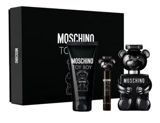 Coffret Cadeau Moshcino Toy Boy EDP 100 ml + Gel Corps 100 ml + EDP 10 ml pour Homme