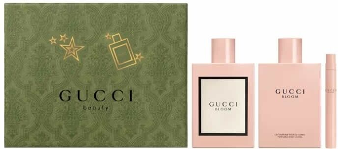 Gucci Bloom 100ml EDP + 10ml Mini EDP + 100ml Bodylotion für Damen Geschenkset  