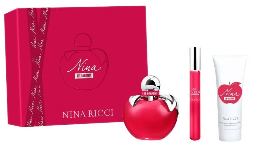 Nina Ricci Nina 80ml Le Parfum + 75ml Bodylotion + 10ml Roll-On für Damen Geschenkset