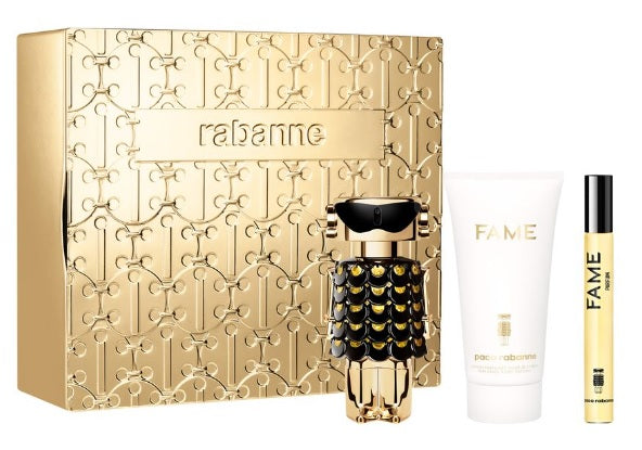 Paco Rabanne Fame 50ml Parfum + 75ml Body Lotion + 10ml Parfum für Damen Geschenkset