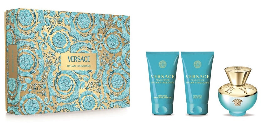 Versace Dylan Turquoise 50 ml EDT + 50 ml Gel de ducha + 50 ml Gel de baño para mujer Set de regalo