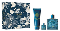 Set de regalo Versace Eros 100 ml EDP + 5 ml EDP + 150 ml Gel de ducha para hombre