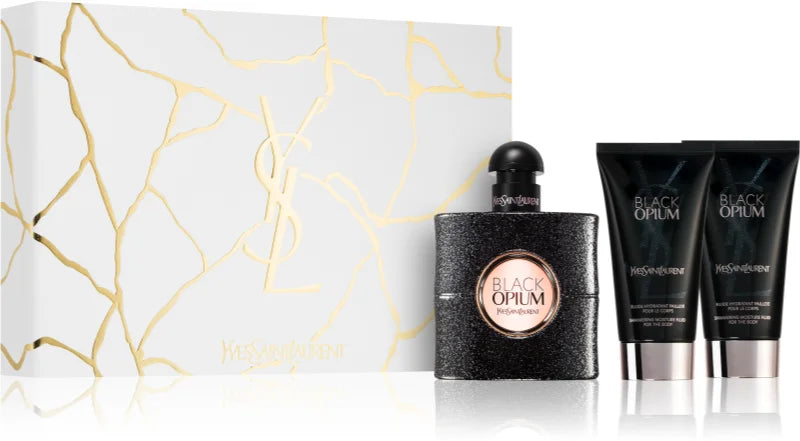 Yves Saint Laurent Black Opium Geschenkset 50ml EDP + 2 Stück 50ml Bodylotion  