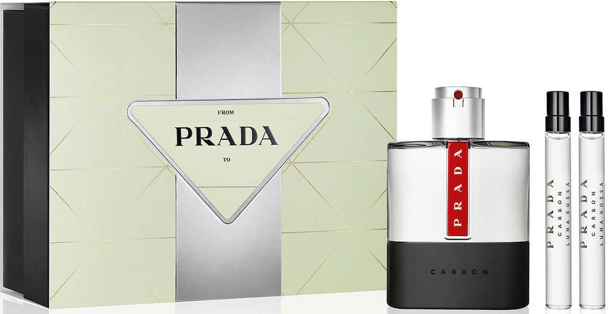 Coffret Prada Luna Rossa Carbon Eau de Toilette 100 ml + Mini 10 ml 2 Pièces