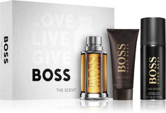 Estuche de regalo Hugo Boss The Scent for Men (EDT de 100 ml, gel de ducha de 100 ml y desodorante en aerosol de 150 ml)