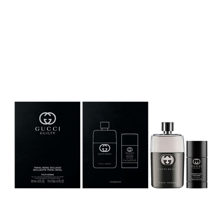 Coffret Cadeau Gucci Guilty Pour Homme EDT 90 ml + Déodorant en Stick 75 ml pour Homme