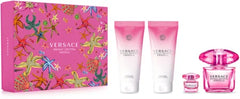 Versace Bright Crystal Absolu 90ml EDP + 5ml Mini + 100ml Duschgel + 100ml Körperlotion für Damen Geschenkset