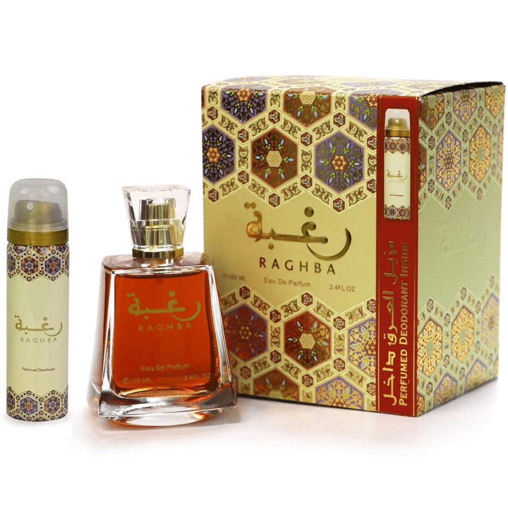 Set de regalo unisex Lattafa Raghba 100 ml EDP + 50 ml desodorante en spray