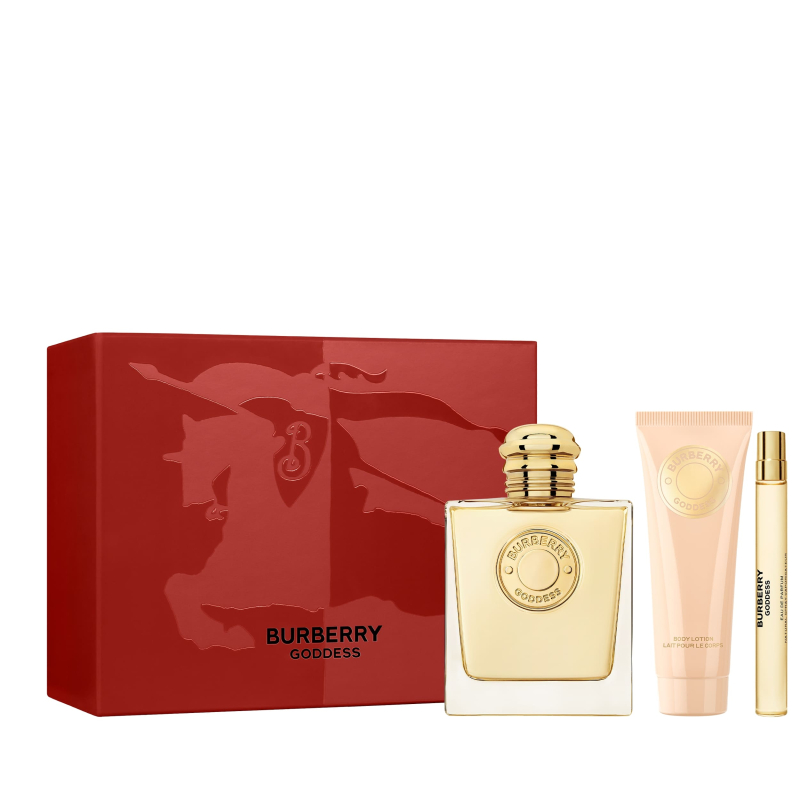 Coffret Cadeau Burberry Goddess Eau de Parfum 100ml + Lait Corps 75ml + Eau de Parfum 10ml pour Femme